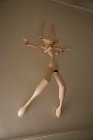 Emma Woffenden: Figurative work made from glass bottles, 2009