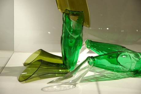 Emma Woffenden: Figurative work made from glass bottles, 2006. The Gaze, detail