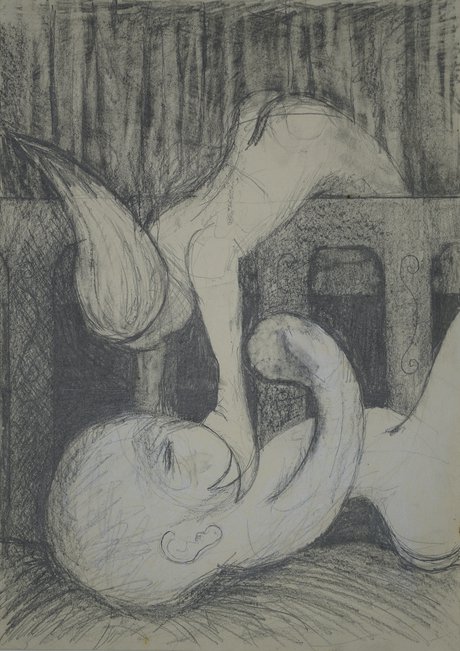 Emma Woffenden: Second Wall of Drawings., Exhibited at: Drawing the Unspeakable.. Balloon Baby. 2006 Graphite pencil on paper. 