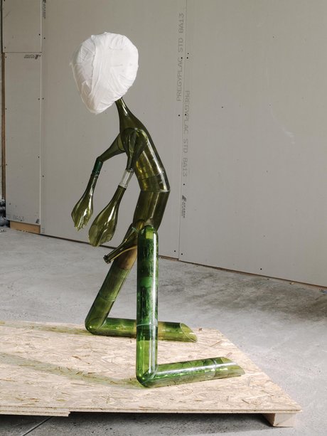 Emma Woffenden: Figurative work made from glass bottles, 2009.