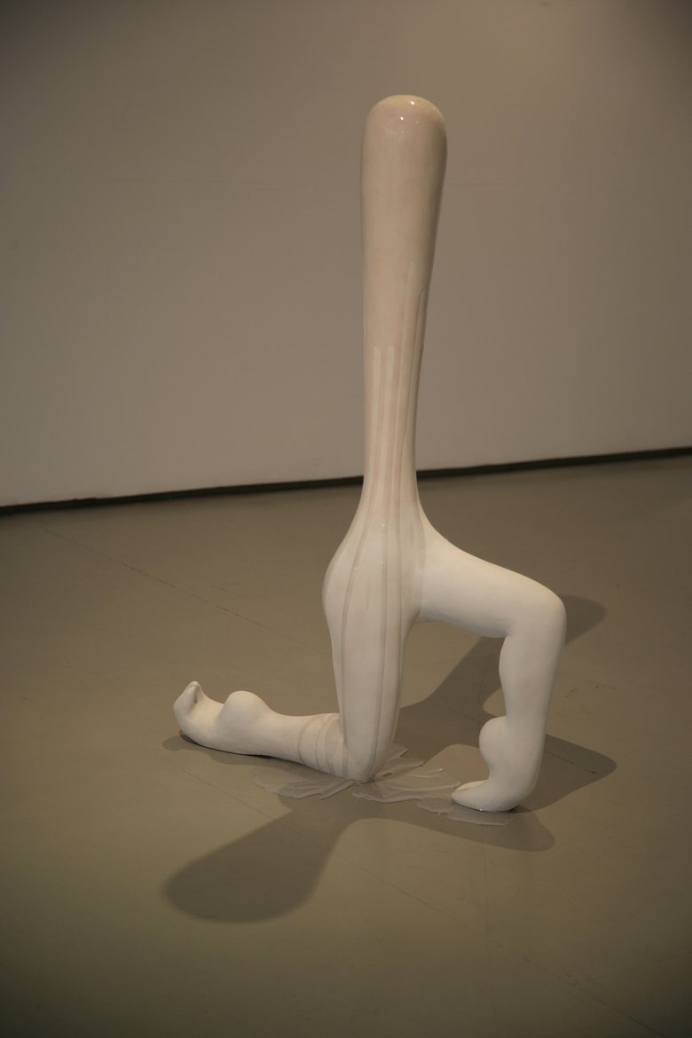 Emma Woffenden: Elephant Revenge Exhibition, 2012. Lunge. jesmonite, polystyrene and resin. dimenions approx 120x90x40cms