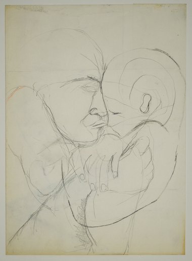 Emma Woffenden: Second Wall of Drawings., Exhibited at: Drawing the Unspeakable.. Head to Head. 1989 pencil, on paper 21 x 29.5cm. 