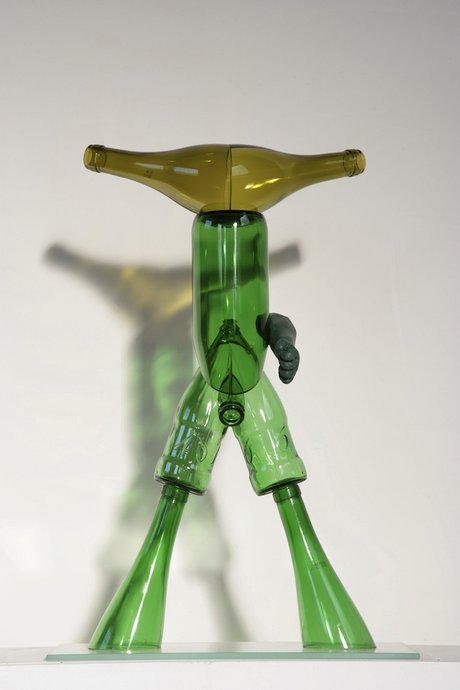 Emma Woffenden: Figurative work made from glass bottles, 2006. Heshe
53 × 36 × 15 cm
Glass bottles