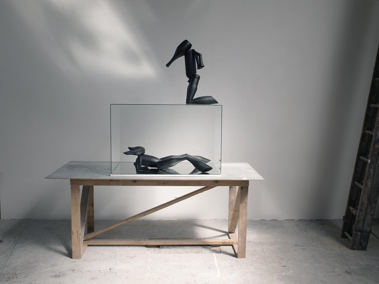Emma Woffenden: Figurative work made from glass bottles, 2009. I Never Really Knew Her
122 × 95 × 64 cm
Glass bottles, paint, mirror, glass, wood