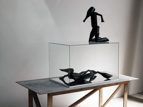 Emma Woffenden: Figurative work made from glass bottles, 2009.